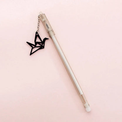 Paper crane rabbit pendant gel pen with 0.38mm tip and 17cm plastic shell