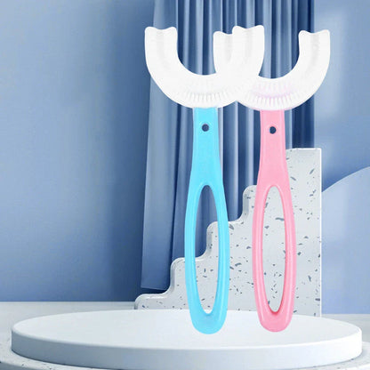 U-Shaped Soft Rubber Toothbrushes for Kids in Vibrant Colors
