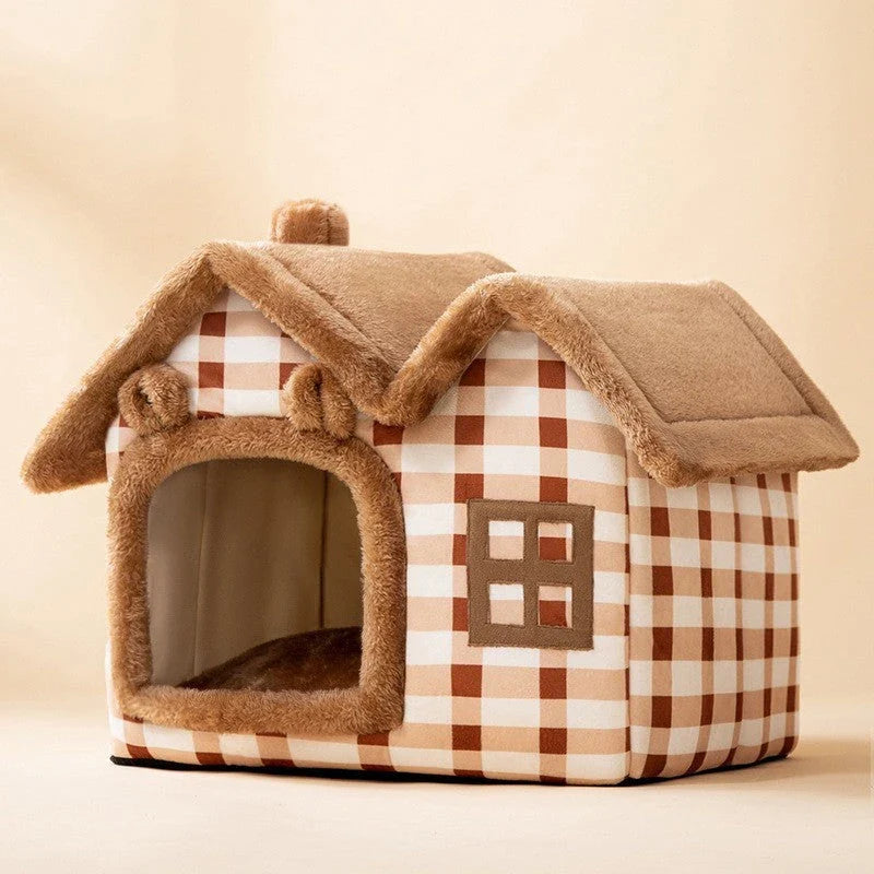Cozy and Foldable Pet Bed for Dogs and Cats: Premium Synthetic Fur, Self-Warming, and Non-Slip Design