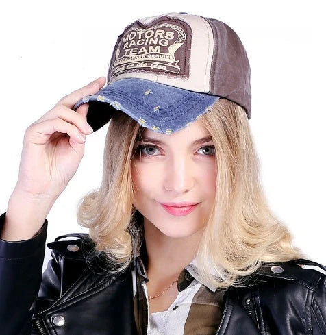 Cotton Baseball Hip Hop Cap with extended visor in vibrant colours