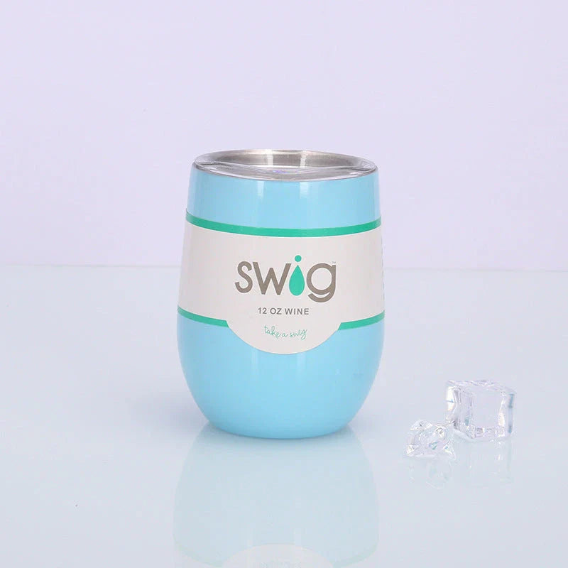 Insulated Stainless Steel Wine Tumbler - 12oz Double-Wall Vacuum Cup in Various Colors