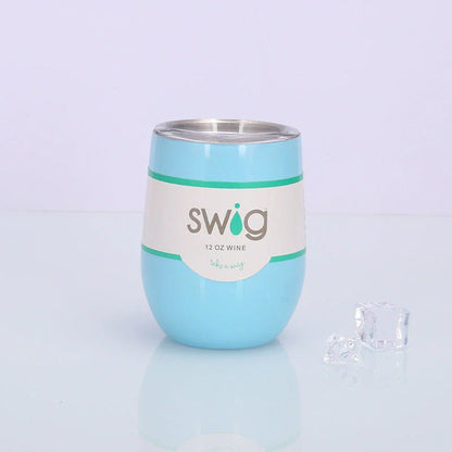 Insulated Stainless Steel Wine Tumbler - 12oz Double-Wall Vacuum Cup in Various Colors
