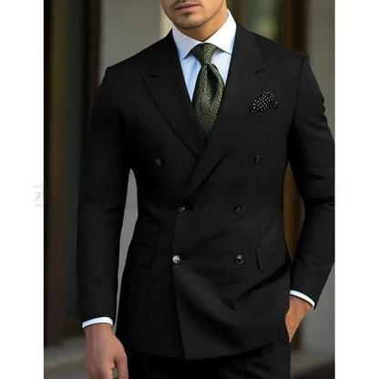 Men's two-piece suit set in cotton blend fabric available in five colours and twelve sizes