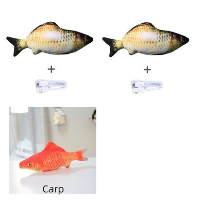 30cm multicolour electronic jumping fish cat toy with USB charging cable