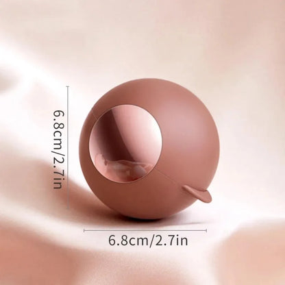 Washable reusable lint roller ball with handle for removing pet hair from fabrics.