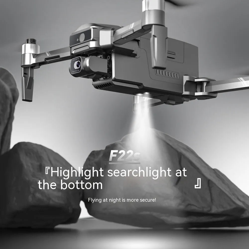 F22S obstacle avoidance drone with HD aerial camera, GPS, folded to 21 x 9.5 x 8cm, official full set