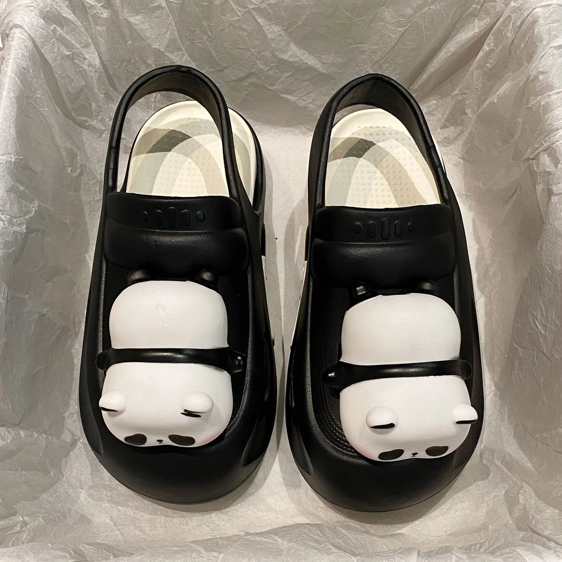 Cute panda-themed summer sandals with lamps, available in multiple colors and sizes for a comfortable, stylish, and fun summer look