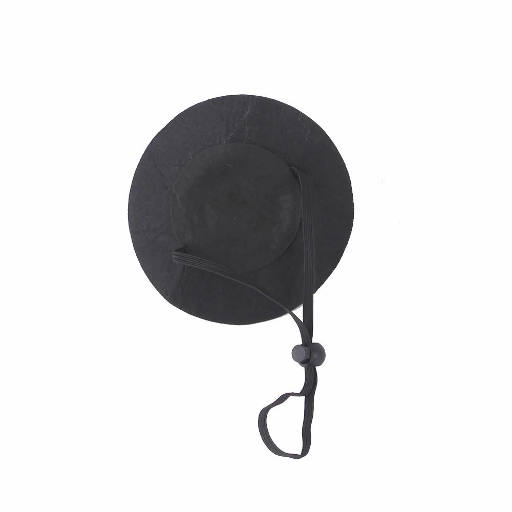 Pet Halloween hat with embossed pumpkin design on cloth material for cats and dogs