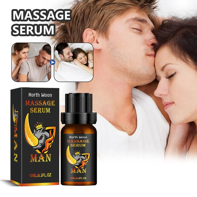 Men's body care essential oil in 10ml bottle with endurance vitality massage blend containing mineral oil, jojoba seed oil, tocopherol (vitamin E), cocoa seed butter, and ginger root oil for external use
