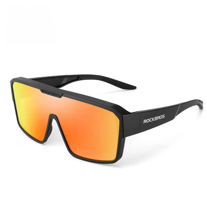 Cycling goggles with polarised lenses and large frame in various colour options