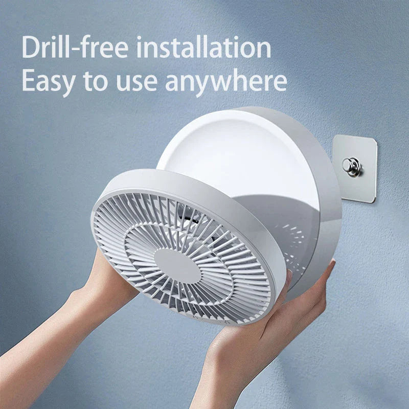 Rechargeable portable folding fan with USB charging, adjustable 3-speed airflow, and integrated night light for customized cooling and ambient lighting