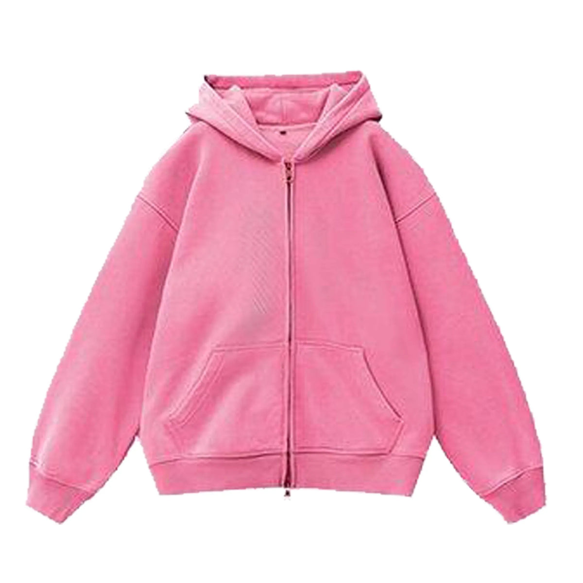 Women's distressed colour fleece-lined hooded cardigan sweater with patch pockets