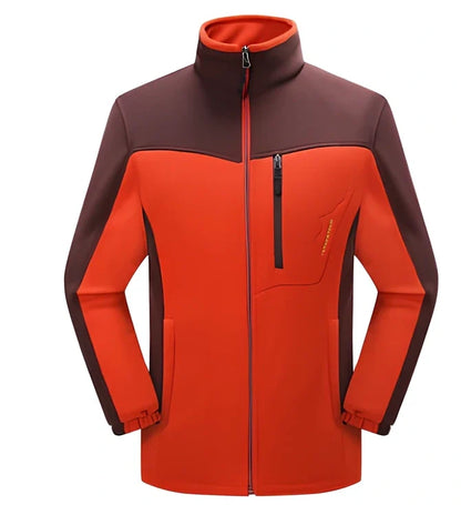 Polar fleece couple cardigan with contrasting colour panels in autumn winter wear