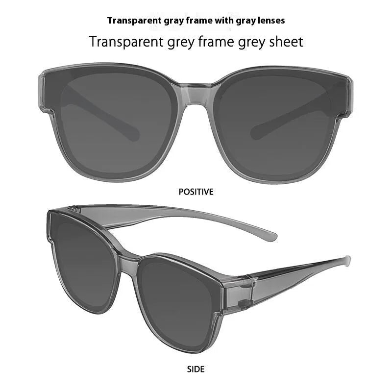 Women's polarised sunglasses with TR frame in black and transparent colour options.