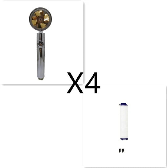 360° Rotating Shower Head with Built-In Fan - Premium ABS Plastic Construction, Water-Saving High-Pressure Spray