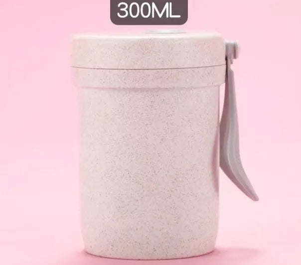 Eco-friendly wheat straw lunch box with flexible lock seal, microwave-safe