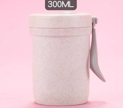 Eco-friendly wheat straw lunch box with flexible lock seal, microwave-safe