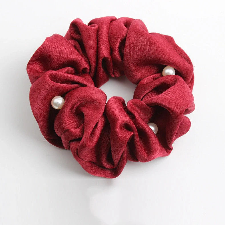 Creative rubber band fabric hair accessories hair ring in six colours including red, black, dark blue, pink, grey, light blue