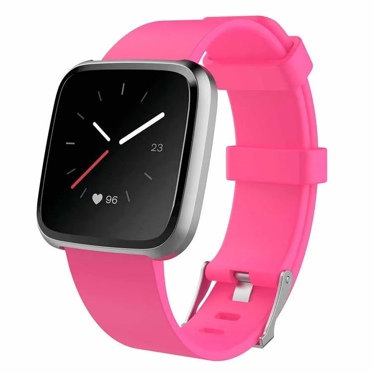 Fitbit Versa Lite TPE replacement watch strap in multiple colours showing large and small sizes.