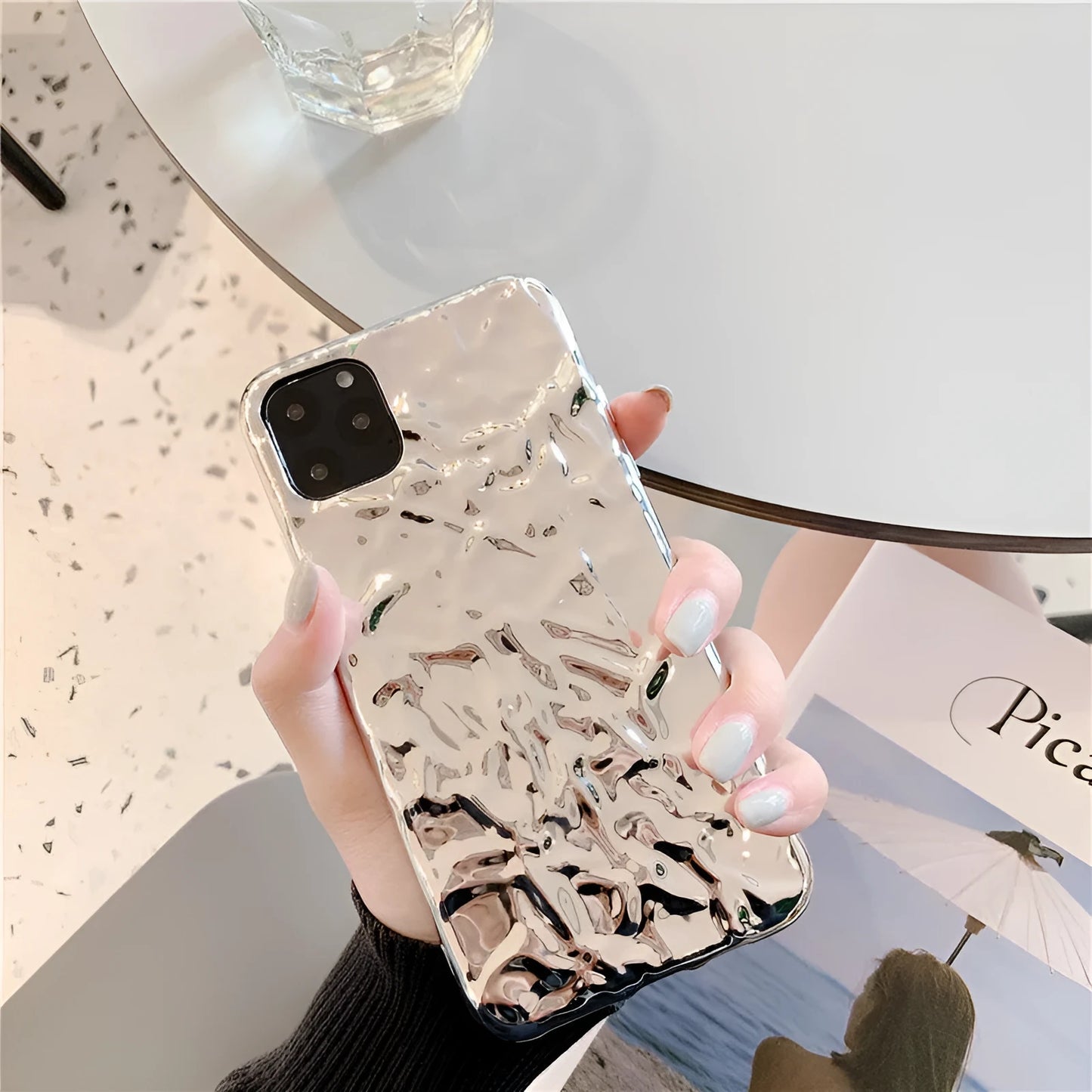 Electroplated TPU iPhone back cover case in rose gold or silver colour for multiple iPhone models