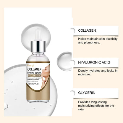 Collagen Firming Care Solution 30ml serum bottle measuring 2.8 x 2.8 x 10.3 cm