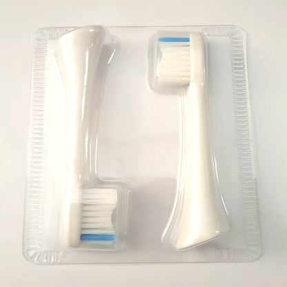 White waterproof electric toothbrush with inductive charging base and 5 nursing mode settings