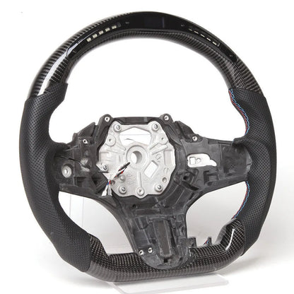 Black carbon fibre BMW steering wheel with LED elements for X3 X5 models