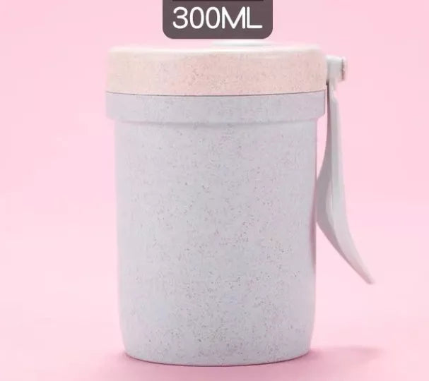 Eco-friendly wheat straw lunch box with flexible lock seal, microwave-safe