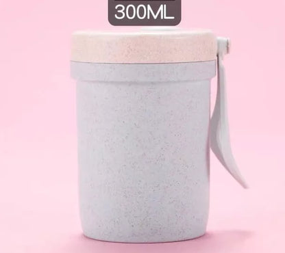 Eco-friendly wheat straw lunch box with flexible lock seal, microwave-safe