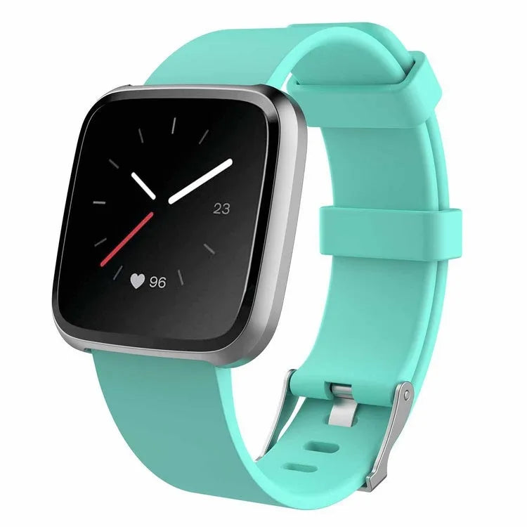 Fitbit Versa Lite TPE replacement watch strap in multiple colours showing large and small sizes.