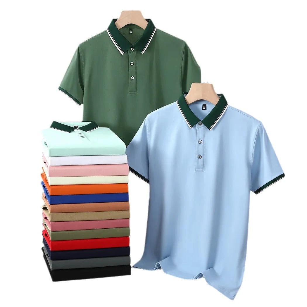 185g print polo shirt in straight pullover fit, short sleeve, colour matching, sizes S to 4XL