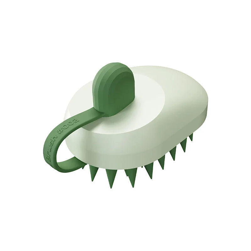 Soft silicone pet hair remover brush in various colors for bathing, grooming, and massage
