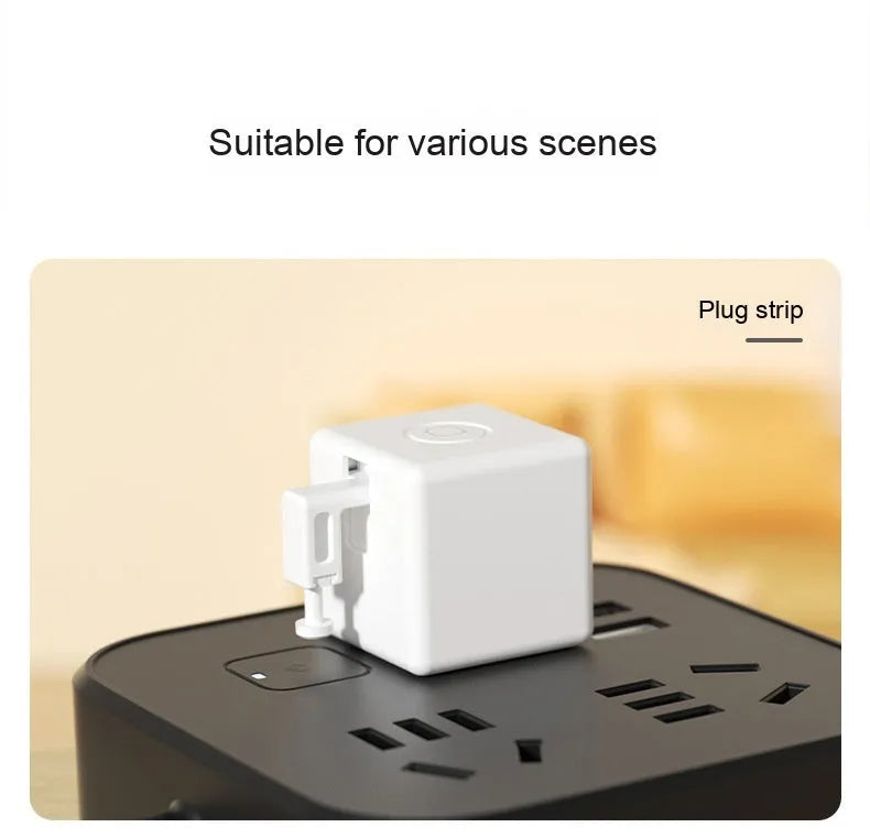 White intelligent Bluetooth finger robot, 34.5x34.5x46.5mm, 36g, Type-C rechargeable, 10N thrust, 12mm movement