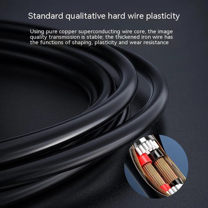 Waterproof endoscope inspection camera with a small 8mm probe and a long hard wire cable.