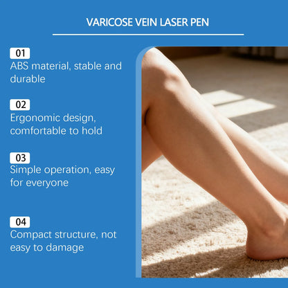 Varicose vein laser pen in ABS, compact handheld device for legs, arms and face, 1PC pack