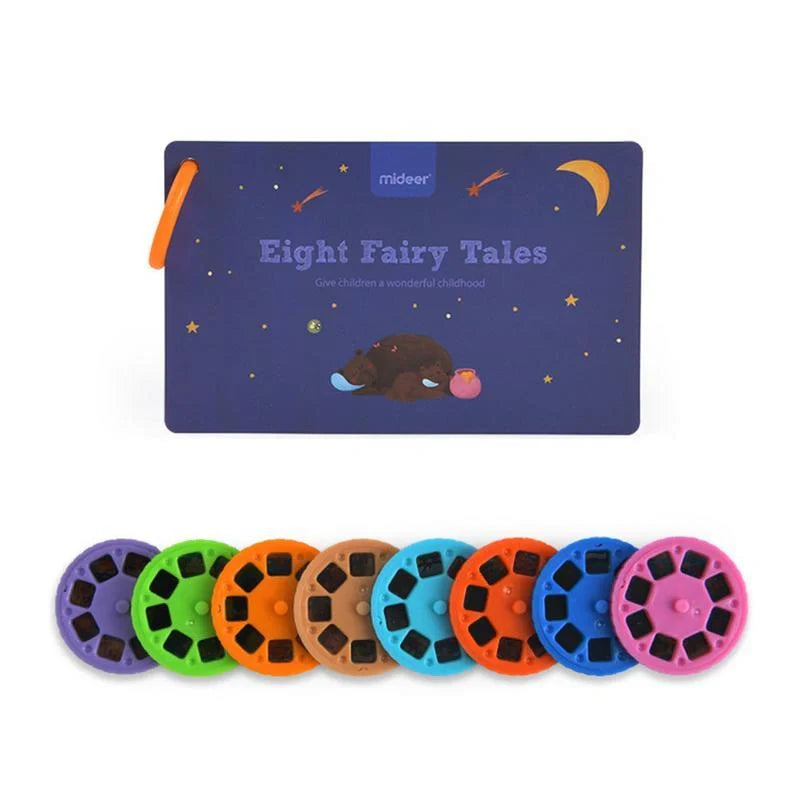 Blue multifunctional children's night lamp with story projector for early education