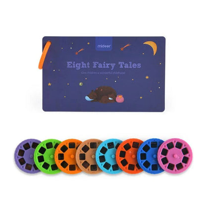 Blue multifunctional children's night lamp with story projector for early education