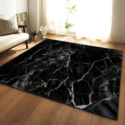 Polyester marble pattern carpet in 121.9x160cm and 50x80cm sizes for floor protection