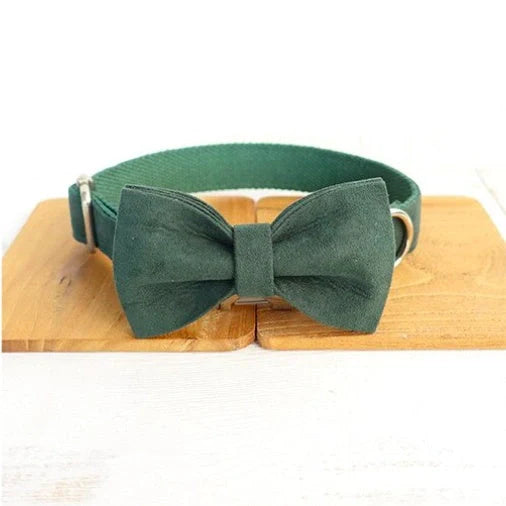MUTTCO Adjustable Pet Collar with Bow Traction Set in various colors and sizes