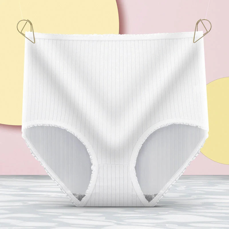 Ladies' high waist tummy control panties in milk silk for a smooth, comfortable fit