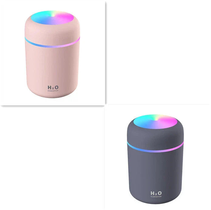 Compact and quiet bedroom humidifier with soothing colour-changing lights for a relaxing sleep environment