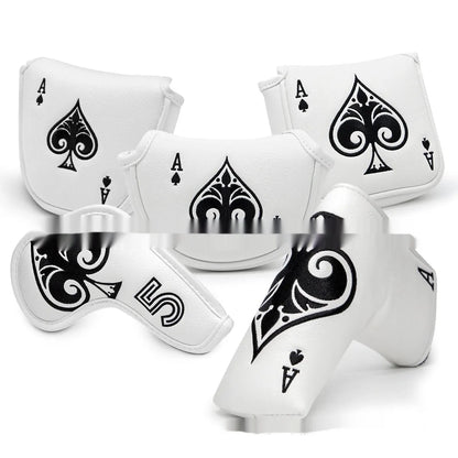 PU golf putter sleeve protection cover accessory shown in available colour options