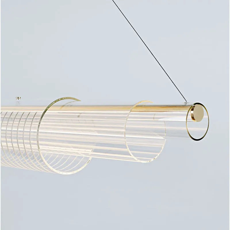 Modern glass pendant lamp with iron body for restaurant bar lighting in three size options