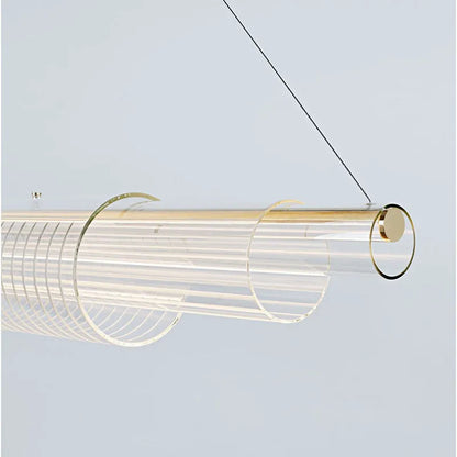 Modern glass pendant lamp with iron body for restaurant bar lighting in three size options