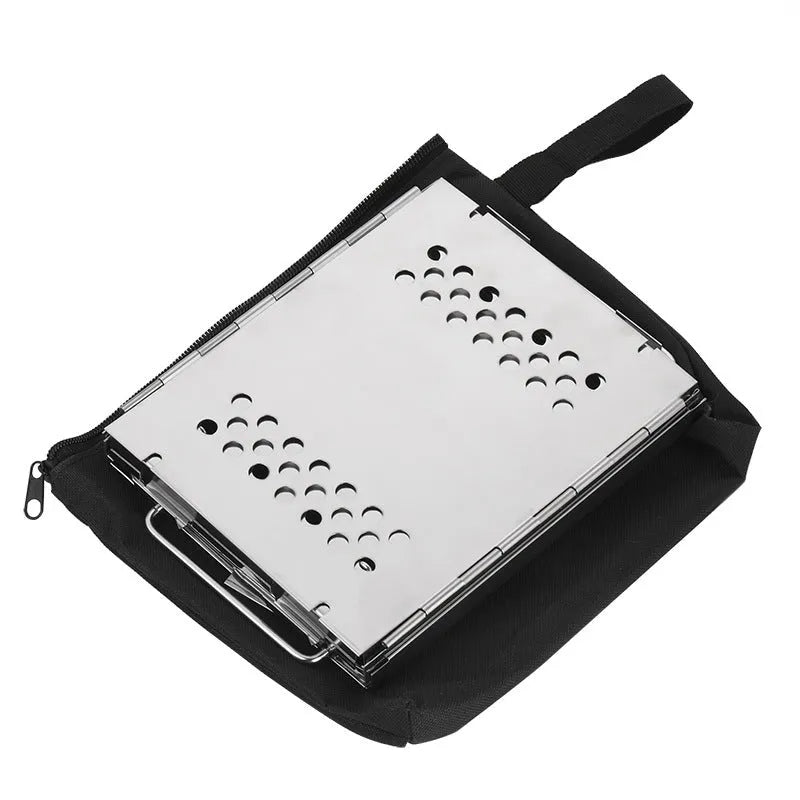 Portable stainless steel camping barbecue grill with removable SUS201 grill for 3-5 people