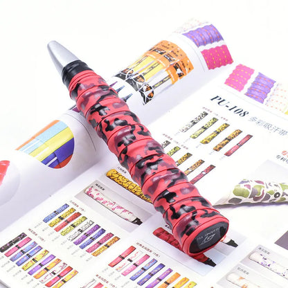 Roll of PU camouflage print grip tape for badminton rackets and fishing rods in multiple colour options.
