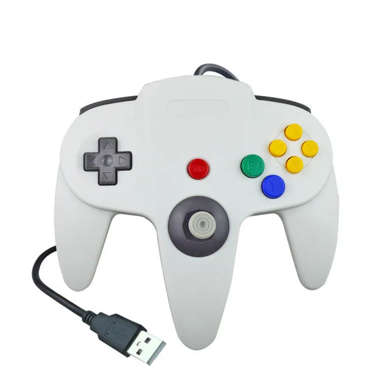 USB N64 game controller for PC with original Nintendo 64 three-pronged design and multiple colour options