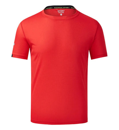 Ice silk quick-drying short sleeve shirt in solid colour with sports styling