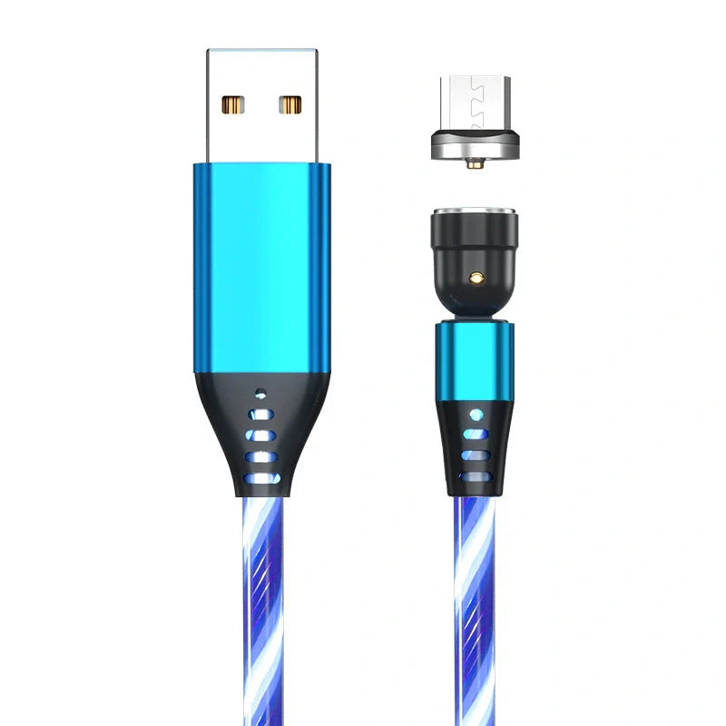 540 Rotate Luminous Magnetic Cable with LED lights and fast charging