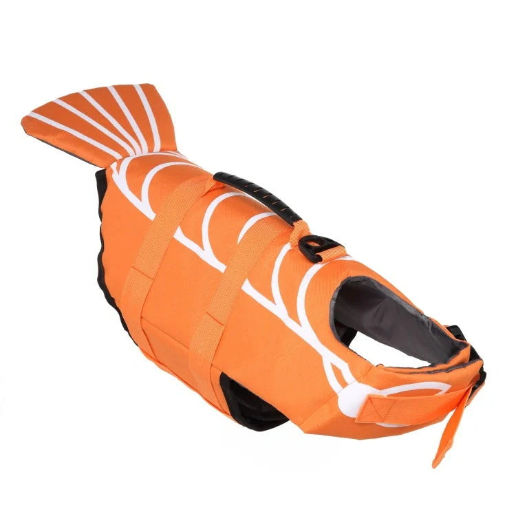 Adjustable mermaid shark design dog life vest for swimming safety